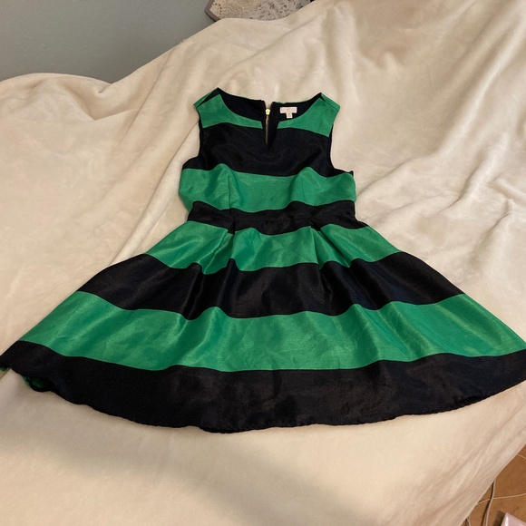 Charming Charlies - Striped Navy / Green sleeveless dress - size M (6) - Picture 1 of 7